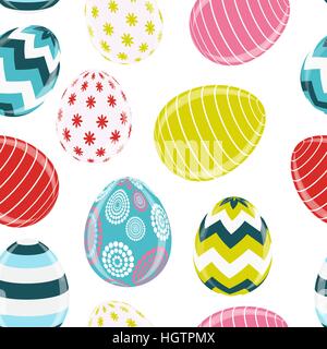 Beautiful Easter Egg Seamless Pattern Background Vector Illustra Stock Vector