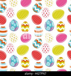 Beautiful Easter Egg Seamless Pattern Background Vector Illustra Stock Vector