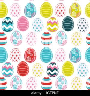 Beautiful Easter Egg Seamless Pattern Background Vector Illustra Stock Vector