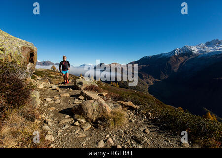 Trail Running, Chamonix, France Stock Photo