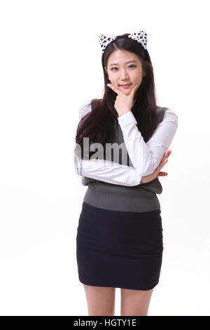 Smiling high school girl posing Stock Photo