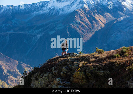 Trail Running, Chamonix, France Stock Photo