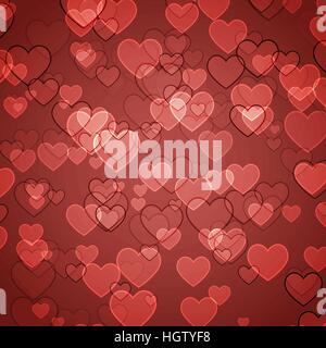 Abstract red background with heart bokeh, stock vector Stock Vector