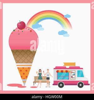 Ice cream truck Stock Photo