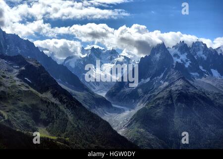 Mer de Glace - the largest glacier in France. Stock Photo