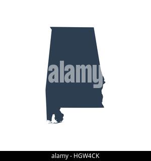 Alabama state map. US state map. Alabama silhouette symbol. Vector ...