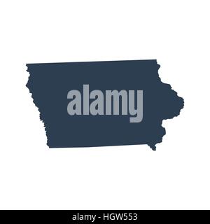 map of the U.S. state  Iowa Stock Vector