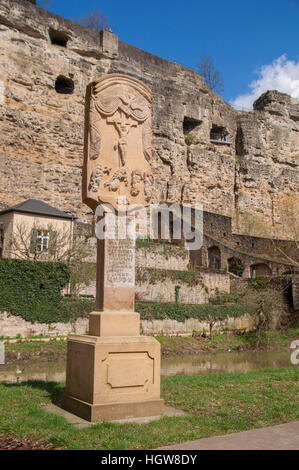 The Bock cliff, Old-Town, Luxembourg City, Luxembourg Stock Photo