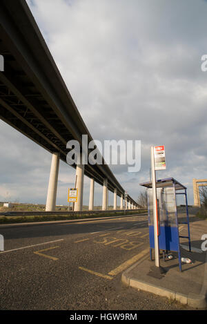 The Sheppey Crossing road bridge linking the Kent (UK) mainland to the Isle of Sheppey Stock Photo