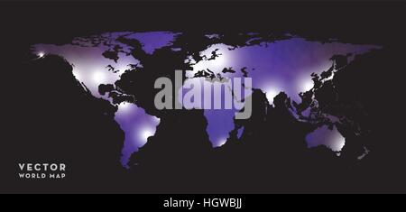 Dot pattern world map isolated. Flat vector illustration Stock Vector ...