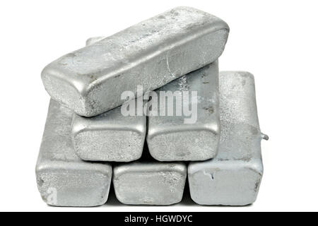zinc bars isolated on white background Stock Photo