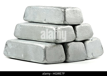 zinc bars isolated on white background Stock Photo