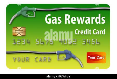 Gasoline rewards credit card isolated on white background. Stock Photo