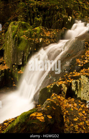 Upper Falls in Dixville Notch State Park, New Hampshire. Fall. Stock Photo