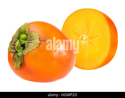 Persimmon fruit isolated on white background Stock Photo