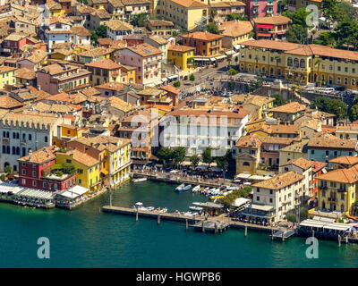 Harbor, Malcesine, Lake Garda, Veneto, Italy Stock Photo