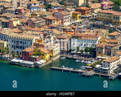 Harbor, Malcesine, Lake Garda, Veneto, Italy Stock Photo