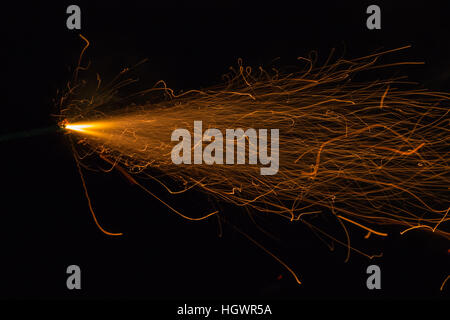 Studio shot of th burning fuse, fireworks ignition, bomb fuse Stock ...