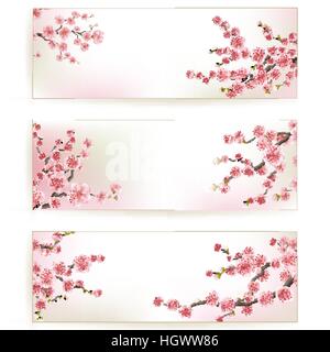 Set of Beautiful Floral Banners. EPS 10 Stock Vector