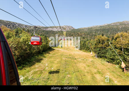 View from a gondola ride / ski lift hub at the Stowe Mountain Resort, Vermont Stock Photo