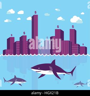 Danger in a business world Stock Vector