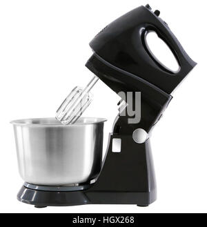 black electric food mixer on a white background Stock Photo