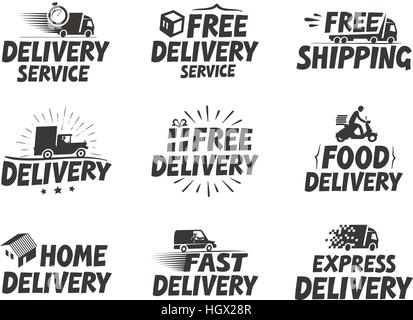 Fast delivery, set icons. Free shipping symbol. Vector illustration Stock Vector