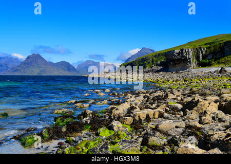 The beach at the village of Elgol on the Isle of Skye. Stock Photo