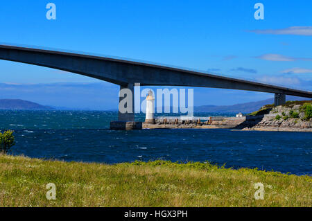 Skye Bridge and Eilean Ban Lighthouse. Stock Photo