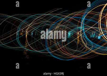 Figures in the night light Stock Photo