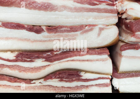 Chunks of bacon on each other Stock Photo
