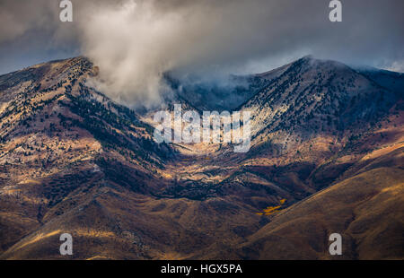 Thick clouds over Ruby Mountains nevada Stock Photo