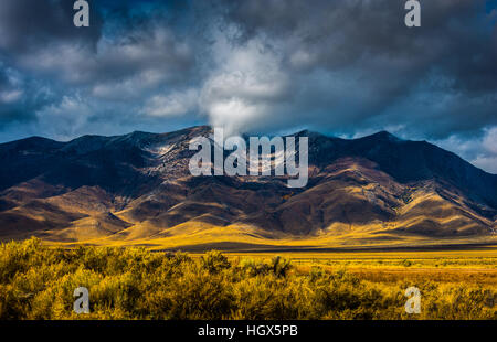 Thick clouds over Ruby Mountains nevada Stock Photo