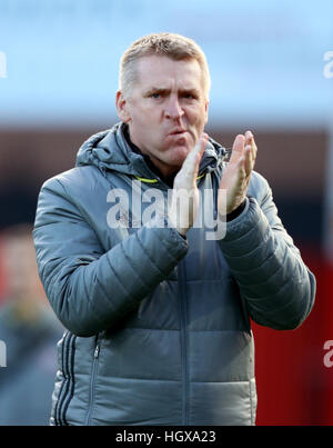 Brentford manager Dean Smith prior to the Sky Bet Championship match at Griffin Park, Brentford. Stock Photo