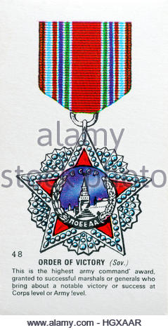 Order of Victory, Soviet era Medal awarded to the highest army command Stock Photo