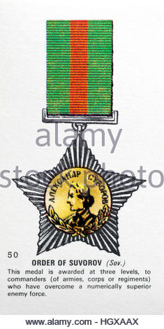 Order of Suvorov 1st Class, Medal, Soviet Union Stock Photo