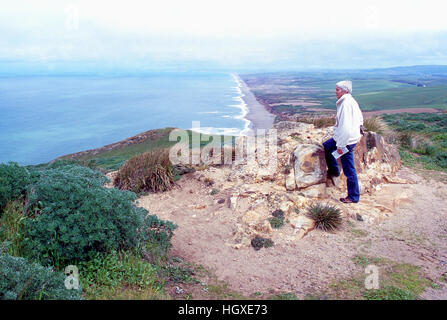 Point Reyes National Seashore, California, USA - View of Rugged Coastline along Pacific West Coast from Point Reyes Lighthouse Stock Photo