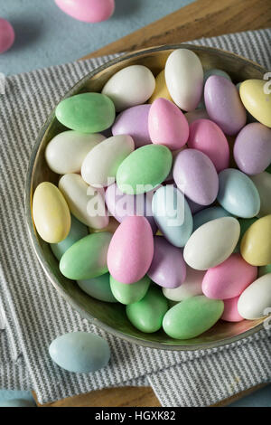 Sweet Candied Jordan Almonds in a Bowl Stock Photo