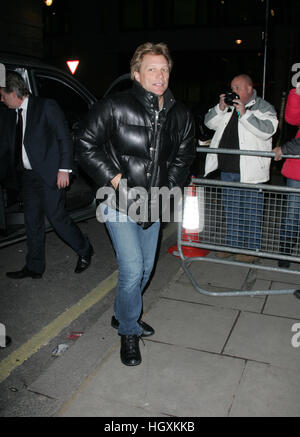 LONDON - JAN 24, 2013: Jon Bon Jovi  seen at the BBC studios on Jan 24, 2013 in London Stock Photo