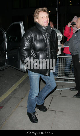 LONDON - JAN 24, 2013: Jon Bon Jovi  seen at the BBC studios on Jan 24, 2013 in London Stock Photo