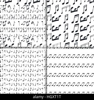 Music notes seamless pattern set Stock Vector