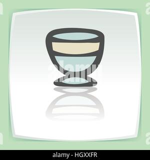 Vector outline ice cream bowl icon on white flat square plate. Elements for mobile concepts and web apps. Modern infographic logo and pictogram. Stock Vector