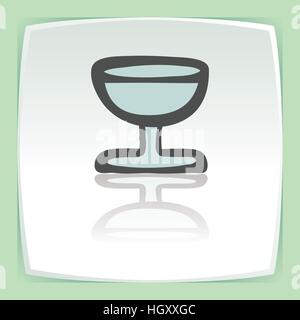 Vector outline wine glass goblet icon on white flat square plate. Elements for mobile concepts and web apps. Modern infographic logo and pictogram. Stock Vector