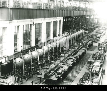 1930 - 40. Fiat Big Motors factory , fabbrica Grandi Motori in Torino, Italy. Stock Photo