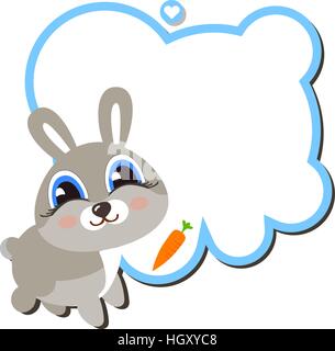 Baby bunny with a carrot Stock Vector