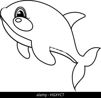 Killer whale. Coloring book. Stock Vector