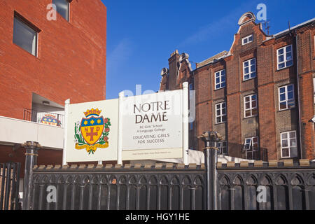 London, Southwark  Notre Dame RC Girls' High School in St George's Road Stock Photo