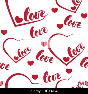 Romantic red heart background. Vector illustration for holiday design. Many flying hearts on white background. For wedding card, valentine day greetin Stock Vector