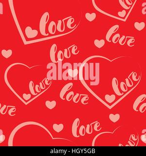 Romantic red heart background. Vector illustration for holiday design. Many flying hearts on white background. For wedding card, valentine day greetin Stock Vector