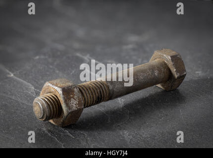 Nut and bolt corroded over the years Stock Photo